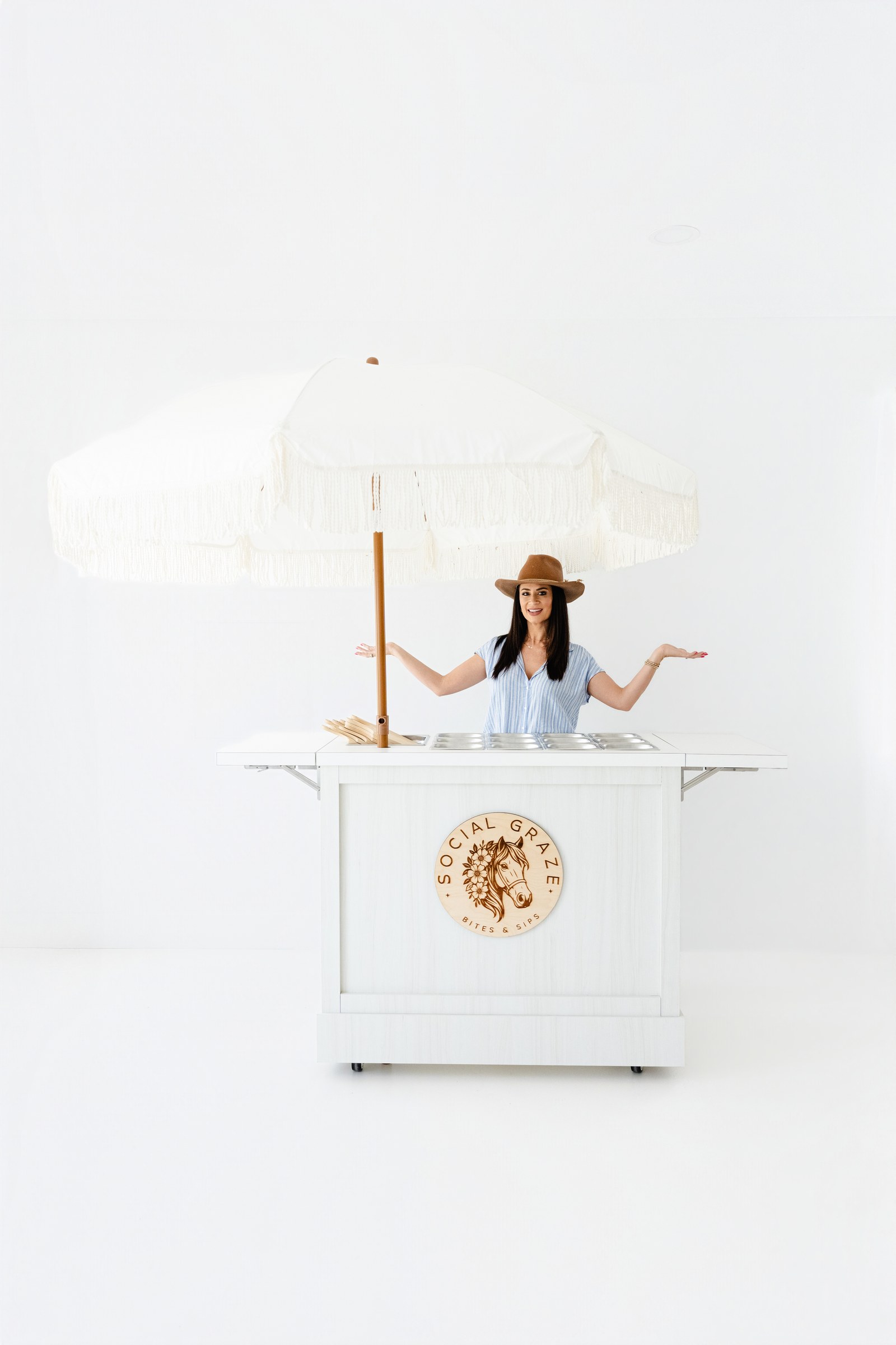 Jennie Blackwood with the Rose luxury mobile snack cart